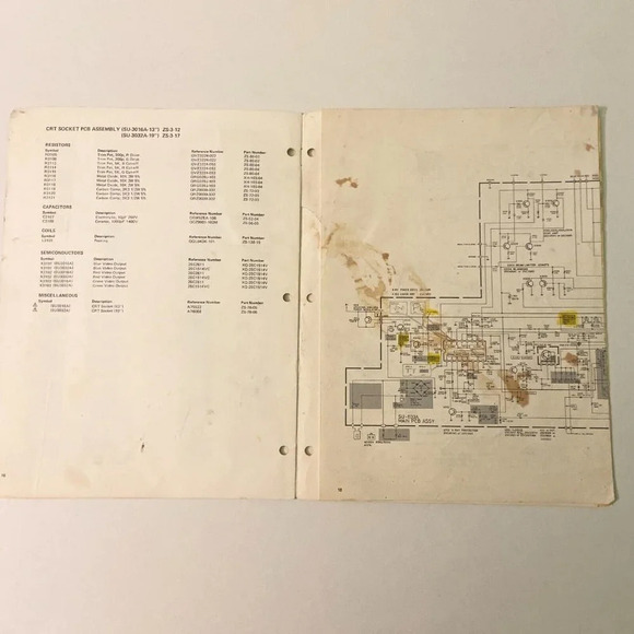 Vintage 1982 Service Manual Electohome G07  19 Inch RGB Colour Monitor Damaged - Picture 15 of 16